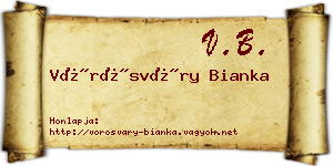 Vörösváry Bianka névjegykártya